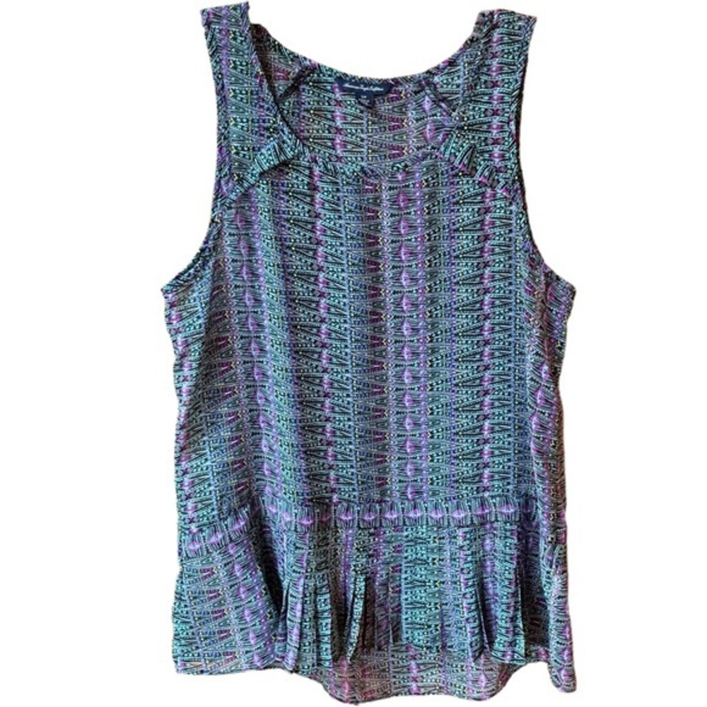 American Eagle Outfitters Blue Paisley Top‎ S